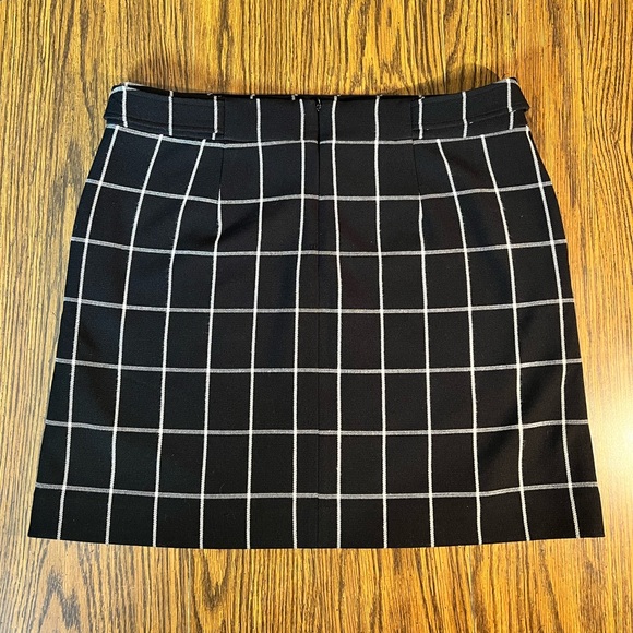 LOFT Black and White Mod Skirt Windowpane Plaid in size 14 - Picture 4 of 6